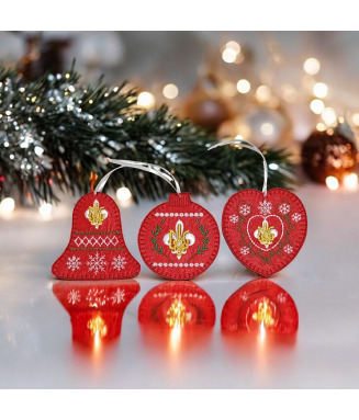 Ялинкові іграшки Пласт 1 (комплект) черв.