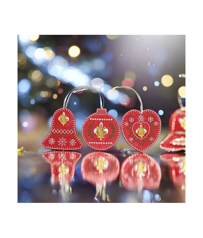 Ялинкові іграшки Пласт (комплект) черв.